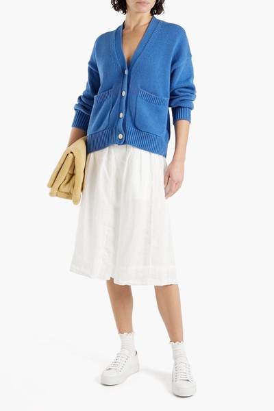 Kelsey pleated linen skirt