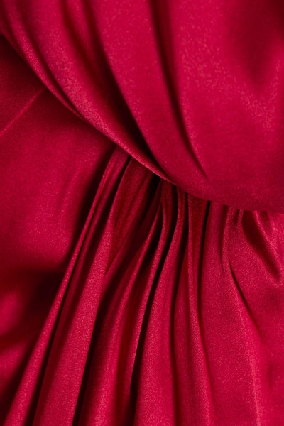 One-shoulder twisted silk-satin gown