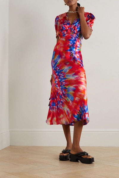 + Venyx Lea tie-dyed silk midi dress