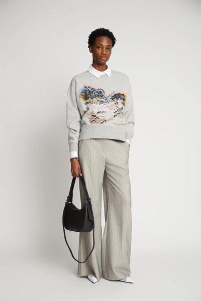 Sazzily Embroidered Sweatshirt - Grey