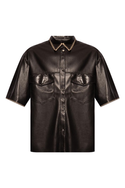 Nanushka Mance Trim-Detailed Short-Sleeved Boxy Shirt