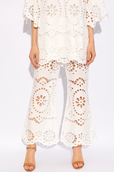 Zimmermann Trousers in openwork linen