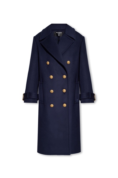 Double-breasted virgin wool coat