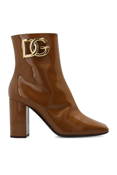 Dolce & Gabbana Shiny Leather Ankle Boots