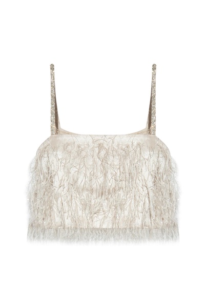 Munthe ‘Liquorice’ top with glittering fringes