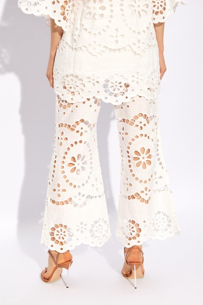 Zimmermann Trousers in openwork linen