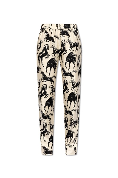 Balmain Silk Trousers With Horse Motif