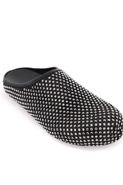 Marni Leather Fussbett Clogs With Rhinestones Women