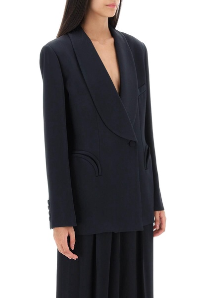 Blaze Milano 'Heart Smoking Novalis' Double Breasted Blazer In Crepe Satin