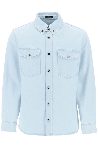 VERSACE Men's Light Blue Denim Shirt - SS24 Collection