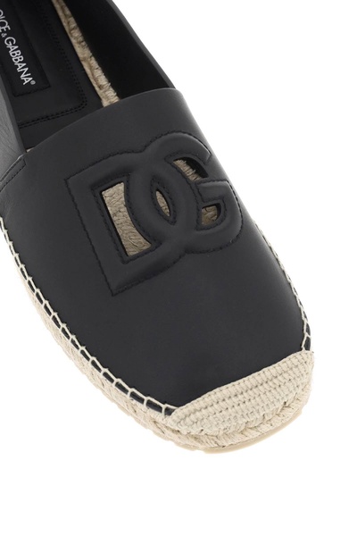 Dolce & Gabbana Leather Espadrilles With Dg Logo And