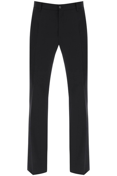 DOLCE & GABBANA Flared Wool Trousers for Men - Black