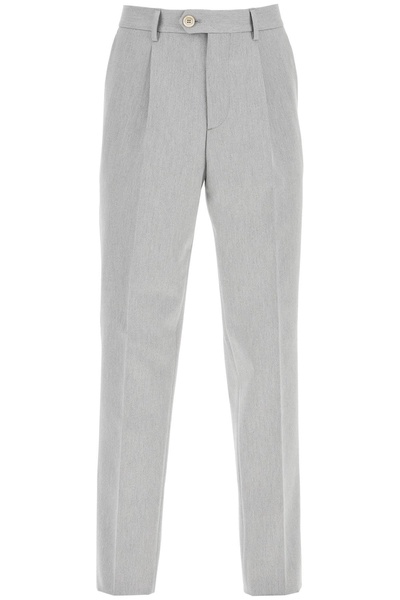 BRUNELLO CUCINELLI Refined Gabardine Leisure Pants with Central Pleat