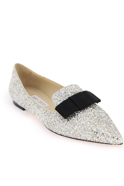 Jimmy Choo Woman Embellished Fabric And Leather Gala Ballerinas