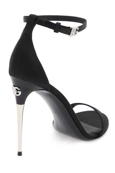 DOLCE & GABBANA Elegant Satin Sandals with Metal Stiletto Heel for Women