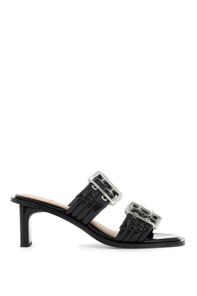 Mules Feminine Buckle In Vernice