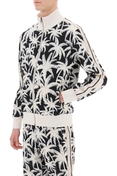 Palm Angels Zip Up Sweatshirt With Palms Print