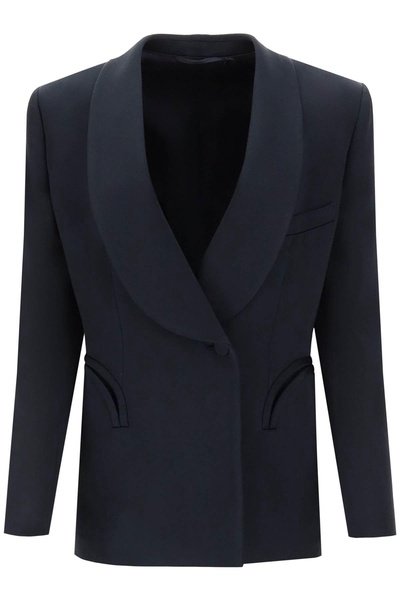 Blaze Milano 'Heart Smoking Novalis' Double Breasted Blazer In Crepe Satin