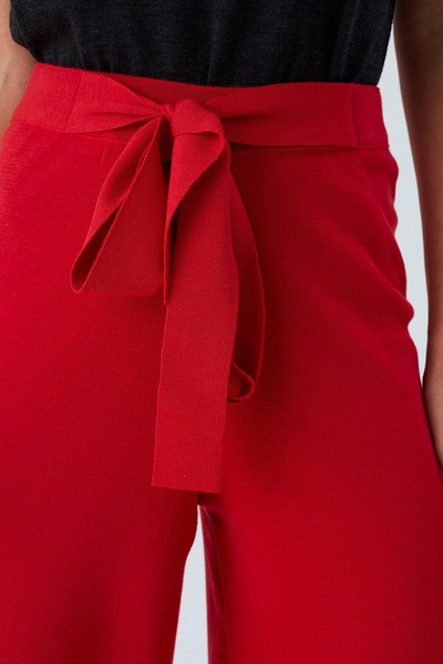 Bell Bottom Knit Trousers - Red