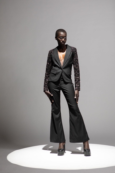 Black Intense Beaded Suit