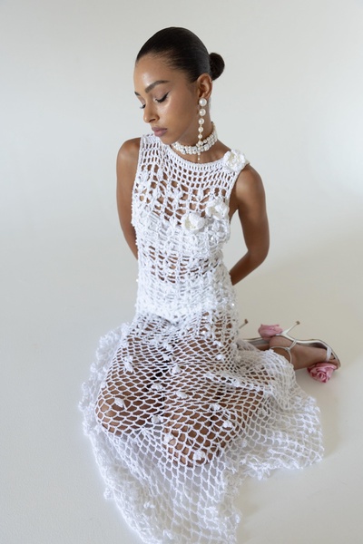 White Vanilla Handmade Maxi Crochet Dress