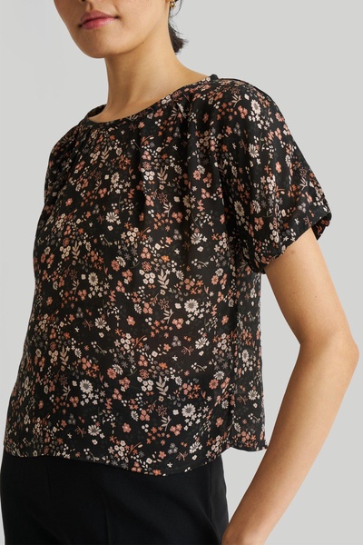 Balloon Sleeve Printed Top