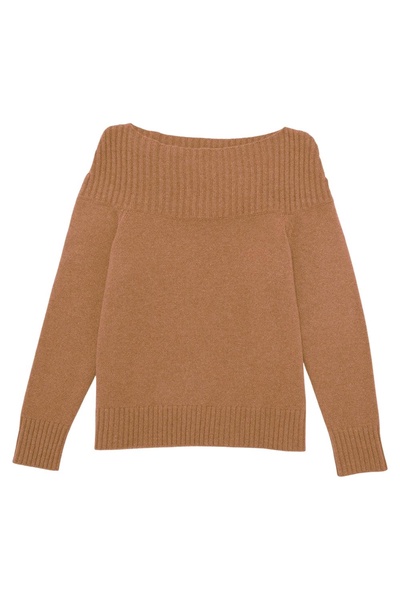 Cashmere Boat Neck Sweater In Copper Sparkle