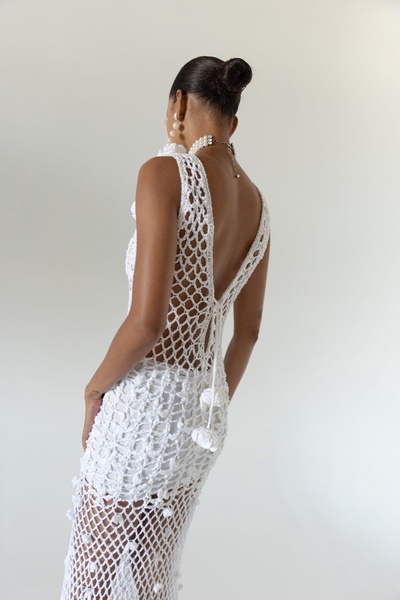 White Vanilla Handmade Maxi Crochet Dress