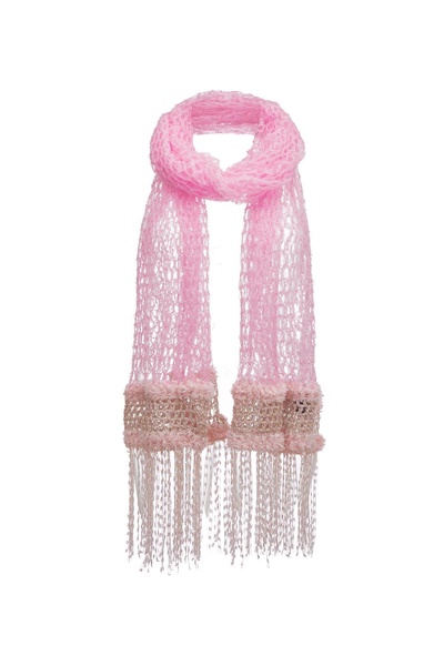 Baby Pink Cashmere Handmade Knit Scarf