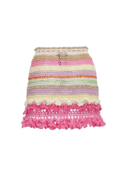 Malva Multicolor Handmade Crochet Mini Skirt