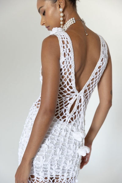 White Vanilla Handmade Maxi Crochet Dress