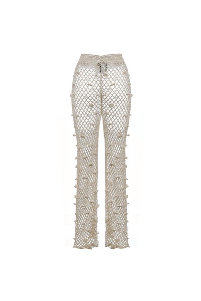 White Handmade Crochet Pants