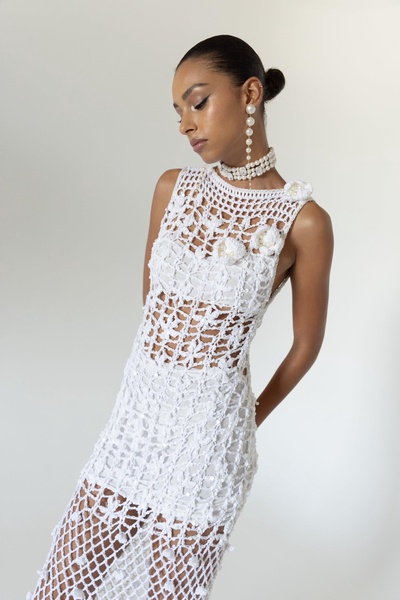 White Vanilla Handmade Maxi Crochet Dress