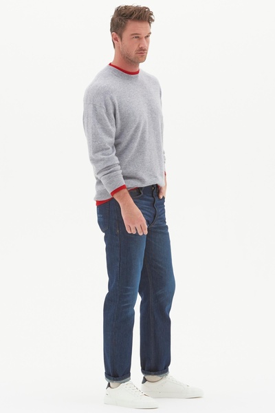 Mens Cashmere Crew Neck Sweater In Quarry Grey