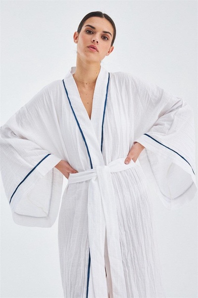 Sandal Muslin Kimono - White