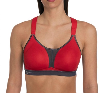 dynamix star maximum support sport bra in red