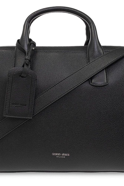 Giorgio Armani Logo Printed Laptop Bag