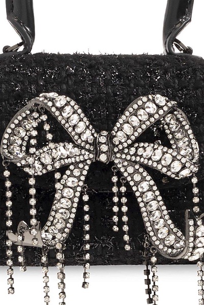 Self-Portrait Bow Embellished Micro Shoulder Bag