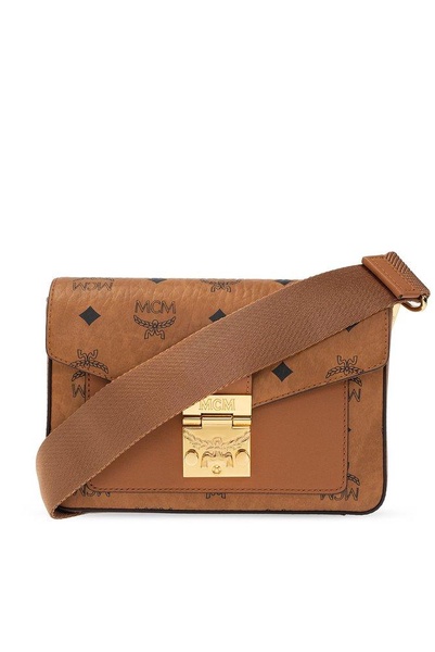 MCM Millie Visetos Logo Printed Small Crossbody Bag