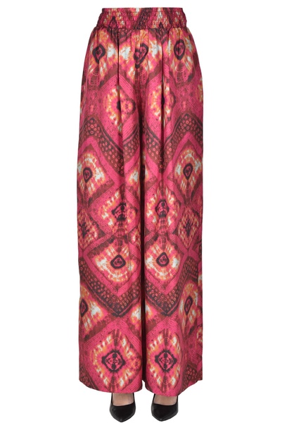 Printed silk trousers