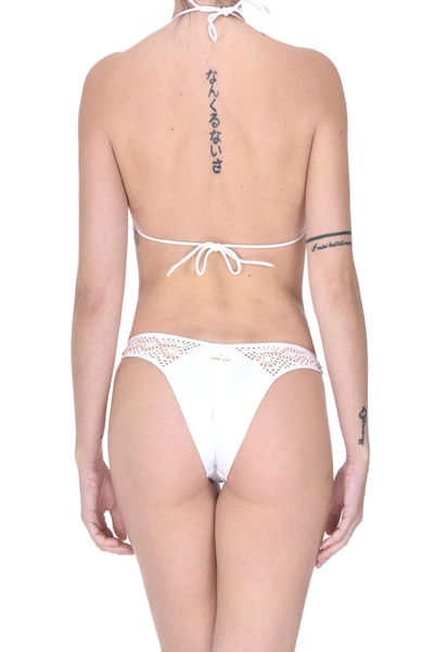 Cut-out eco-leather inserts bikini