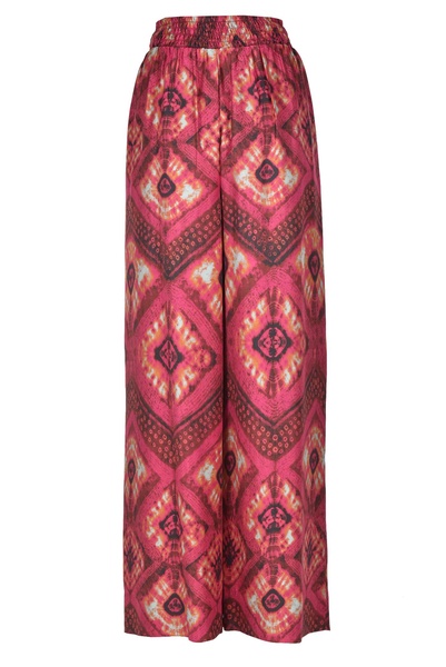 Printed silk trousers