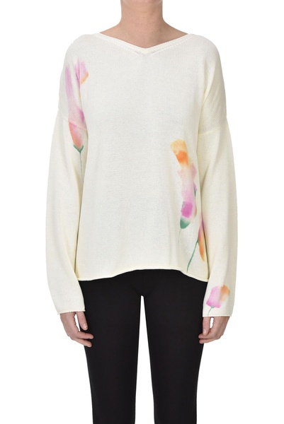 Flower print pullover 