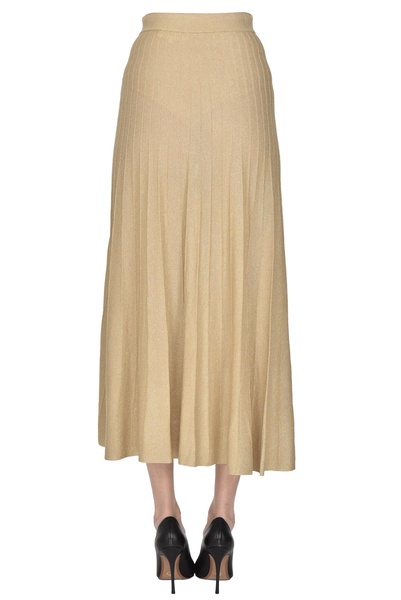 Pleated lamè knit skirt