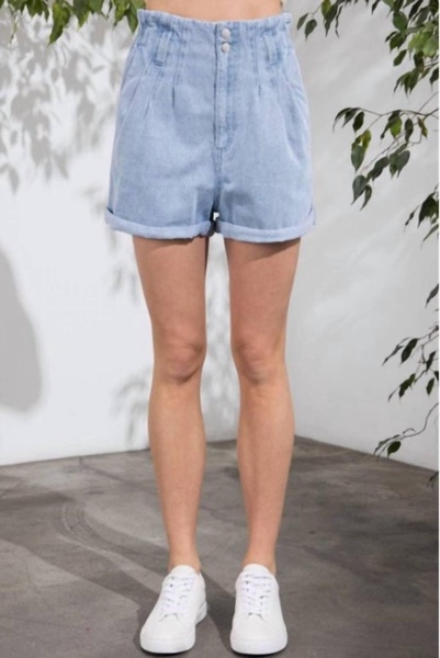 paperbag jean short in denim