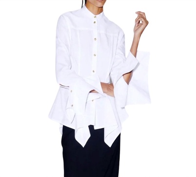 scarf hem shirt in white