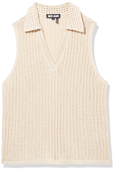 DKNY Women's Sleeveless Soft Collared Neck Trendy