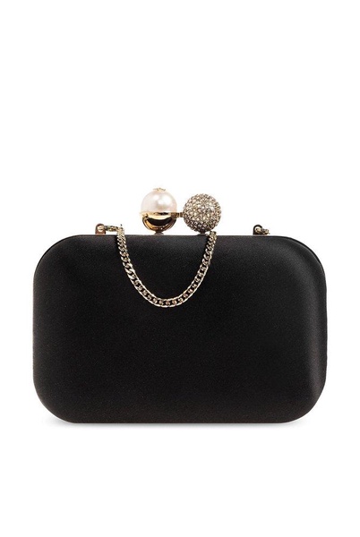 Jimmy Choo Cloud Embellished Chain-Linked Satin Clutch Bag