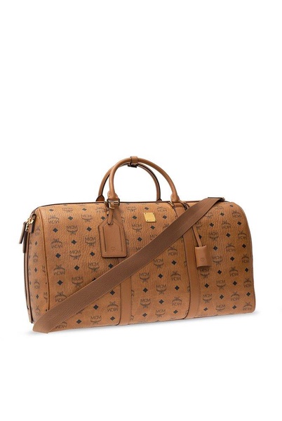 MCM Logo Detailed Zip-Up Duffle Bag