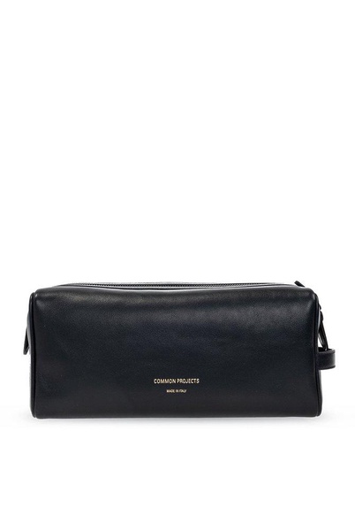 Common Projects Logo Embossed Zipped Wash Bag